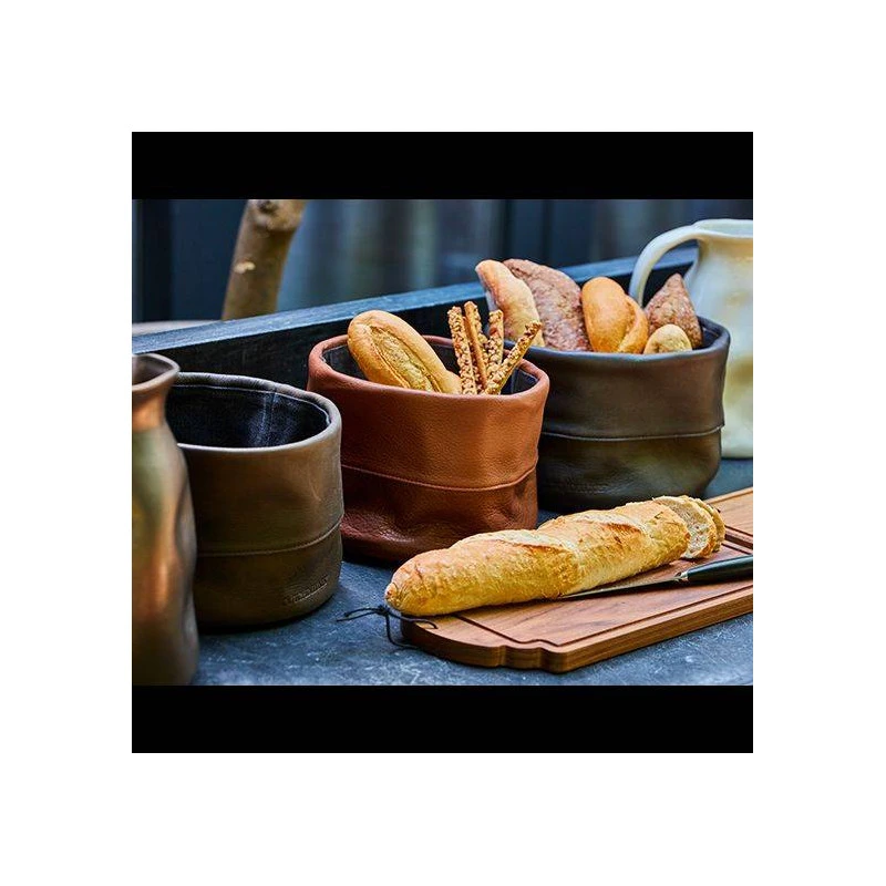 Corbeille à Pain En Cuir Vintage DUTCHDELUXES Marron Foncé SC 2 Corbeille à Pain En Cuir Vintage DUTCHDELUXES Marron Foncé SC – Image 2