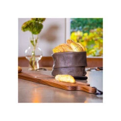 Corbeille à Pain En Cuir Vintage DUTCHDELUXES Marron Foncé SC