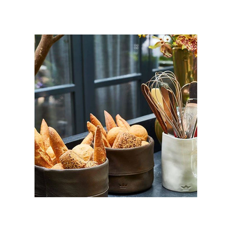 Corbeille à Pain En Cuir Vintage DUTCHDELUXES Marron Foncé SC 5 Corbeille à Pain En Cuir Vintage DUTCHDELUXES Marron Foncé SC – Image 5