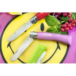 Couteau Fermant N°7 Bout Rond Spécial Enfant OPINEL Fuchsia