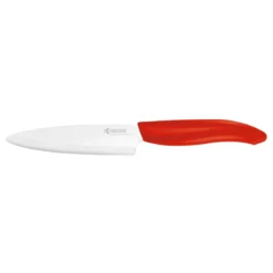 Couteau Office Céramique Lame Blanche Manche Rouge 11cm KYOCERA