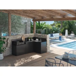 BARBECOOK Cuisine Extérieure Noire 4 Modules Avec Angle Forge Adour -Peugeot Boutique cuisine exterieure noire 4 modules avec angle 8