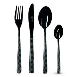 DECO Ménagère 24 Pcs Inox Noir Pozzi Milano