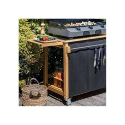 Desserte Plancha Mobile En Bois + Table Noire EMILE ENO -Peugeot Boutique desserte plancha mobile en bois table noire emile eno 19