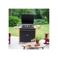 Desserte Plancha Mobile En Bois + Table Noire EMILE ENO -Peugeot Boutique desserte plancha mobile en bois table noire emile eno 4