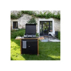 Desserte Plancha Mobile En Bois + Table Noire EMILE ENO -Peugeot Boutique desserte plancha mobile en bois table noire emile eno 5