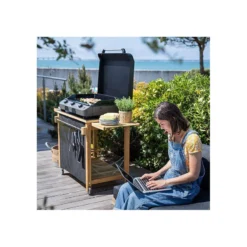 Desserte Plancha Mobile En Bois + Table Noire EMILE ENO -Peugeot Boutique desserte plancha mobile en bois table noire emile eno 6