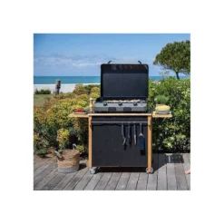 Desserte Plancha Mobile En Bois + Table Noire EMILE ENO -Peugeot Boutique desserte plancha mobile en bois table noire emile eno 9