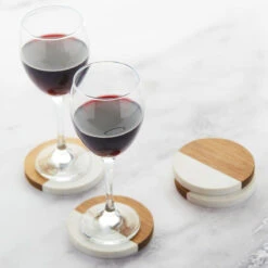 Dessous De Verre Rond Marbre Acacia Point Virgule - Les 4 -Peugeot Boutique dessous de verre rond marbre acacia point virgule les 4 4