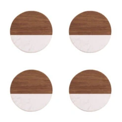 Dessous De Verre Rond Marbre Acacia Point Virgule - Les 4 -Peugeot Boutique dessous de verre rond marbre acacia point virgule les 4 6