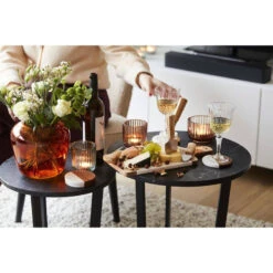 Dessous De Verre Rond Marbre Acacia Point Virgule - Les 4 -Peugeot Boutique dessous de verre rond marbre acacia point virgule les 4 8