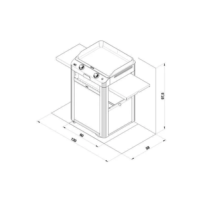 Ensemble Plancha Gaz Fonte Et Chariot Combo Fusion ENO 60 Gris Cargo Nouveau Modèle 3 Ensemble Plancha Gaz Fonte Et Chariot Combo Fusion ENO 60 Gris Cargo Nouveau Modèle – Image 3
