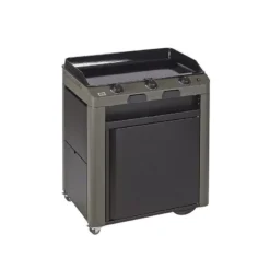 Ensemble Plancha Gaz Fonte Et Chariot Combo Fusion ENO 75 Gris Cargo