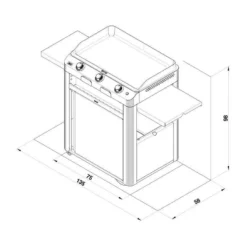Ensemble Plancha Gaz Fonte Et Chariot Combo Fusion ENO 75 Inox -Peugeot Boutique ensemble plancha gaz fonte et chariot combo fusion eno 75 inox 2
