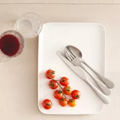 ESSENZIALE New Age Assiette Plate Rectangulaire En Porcelaine 30x22 Cm PORCELLANA BIANCA