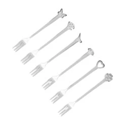 EVENTO Coffret De 6 Fourchettes à Cocktail Fantaisie Inox Mepra