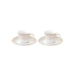 EASY LIFE FESTIVE Coffret 2 Tasses à Café 8 Cl En Porcelaine
