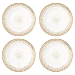 EASY LIFE FESTIVE Coffret 4 Assiettes à Dessert D19 Cm En Porcelaine