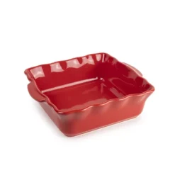 FESTONNEE Plat à Four En Céramique Carré 23 Cm BRETAGNE CERAMIQUE INDUSTRIE Rouge Saveur