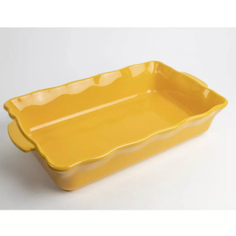 FESTONNEE Plat à Four En Céramique Rectangle 36x21 BRETAGNE CERAMIQUE INDUSTRIE Jaune Safran 2 FESTONNEE Plat à Four En Céramique Rectangle 36x21 BRETAGNE CERAMIQUE INDUSTRIE Jaune Safran – Image 2