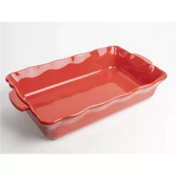 FESTONNEE Plat à Four En Céramique Rectangle 40x25 BRETAGNE CERAMIQUE INDUSTRIE Rouge Saveur