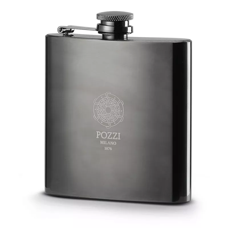 Flasque En Inox Noir 180 Ml Pozzi Milano 1 Flasque En Inox Noir 180 Ml Pozzi Milano