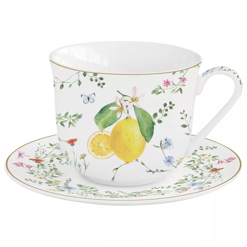 EASY LIFE FLEURS Et CITRONS Coffret Déjeuner 40 Cl En Porcelaine 2 EASY LIFE FLEURS Et CITRONS Coffret Déjeuner 40 Cl En Porcelaine – Image 2