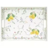 EASY LIFE FLEURS Et CITRONS Plateau De Service Rectangle Mélamine 52X37cm