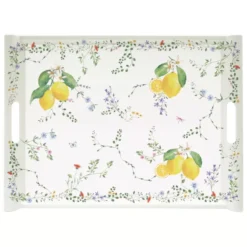 EASY LIFE FLEURS Et CITRONS Plateau De Service Rectangle Mélamine 52X37cm
