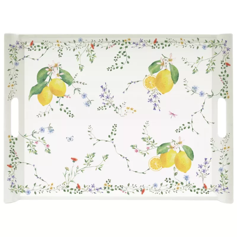 EASY LIFE FLEURS Et CITRONS Plateau De Service Rectangle Mélamine 52X37cm 1 EASY LIFE FLEURS Et CITRONS Plateau De Service Rectangle Mélamine 52X37cm