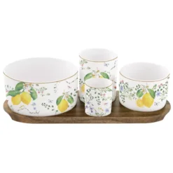 EASY LIFE FLEURS Et CITRONS Set Apéritif 4 Coupelles En Porcelaine 6 EASY LIFE FLEURS Et CITRONS Set Apéritif 4 Coupelles En Porcelaine -Peugeot Boutique fleurs et citrons set aperitif 4 coupelles en porcelaine 2