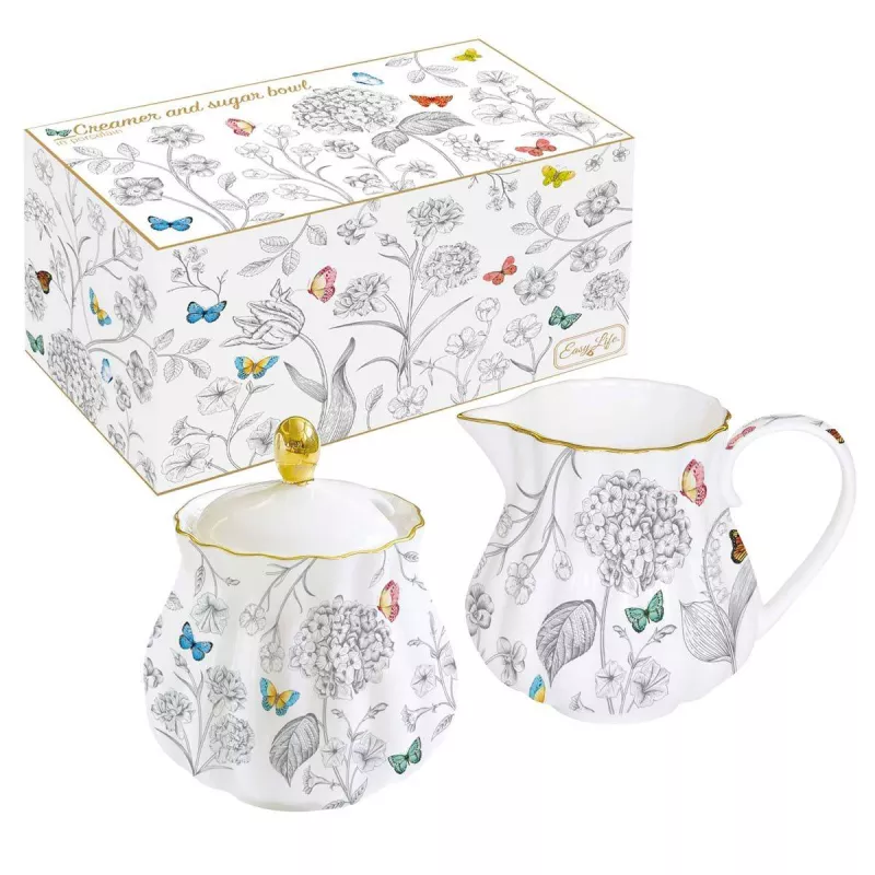 EASY LIFE Fleurs Et Papillons Crémier Et Sucrier EASYLIFE 4 EASY LIFE Fleurs Et Papillons Crémier Et Sucrier EASYLIFE – Image 4