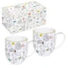 EASY LIFE Fleurs Et Papillons Set De 2 Mug Porcelaine 300 Ml EASYLIFE