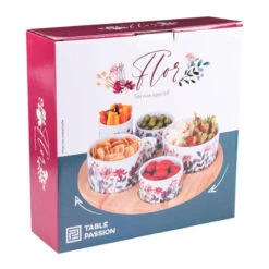 FLOR Set Apéritif 6 Coupelles Sur Plateau Tournant TABLE PASSION -Peugeot Boutique flor set aperitif 6 coupelles sur plateau tournant table passion 3
