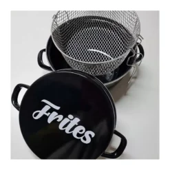 Friteuse En Acier Emaillé Noir Baumalu D26