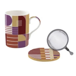 EASY LIFE GEOMETRIC ART Coffret Mug Tisanière Porcelaine 350 Ml EASYLIFE SC -Peugeot Boutique geometric art coffret mug tisaniere porcelaine 350 ml easylife sc p 5