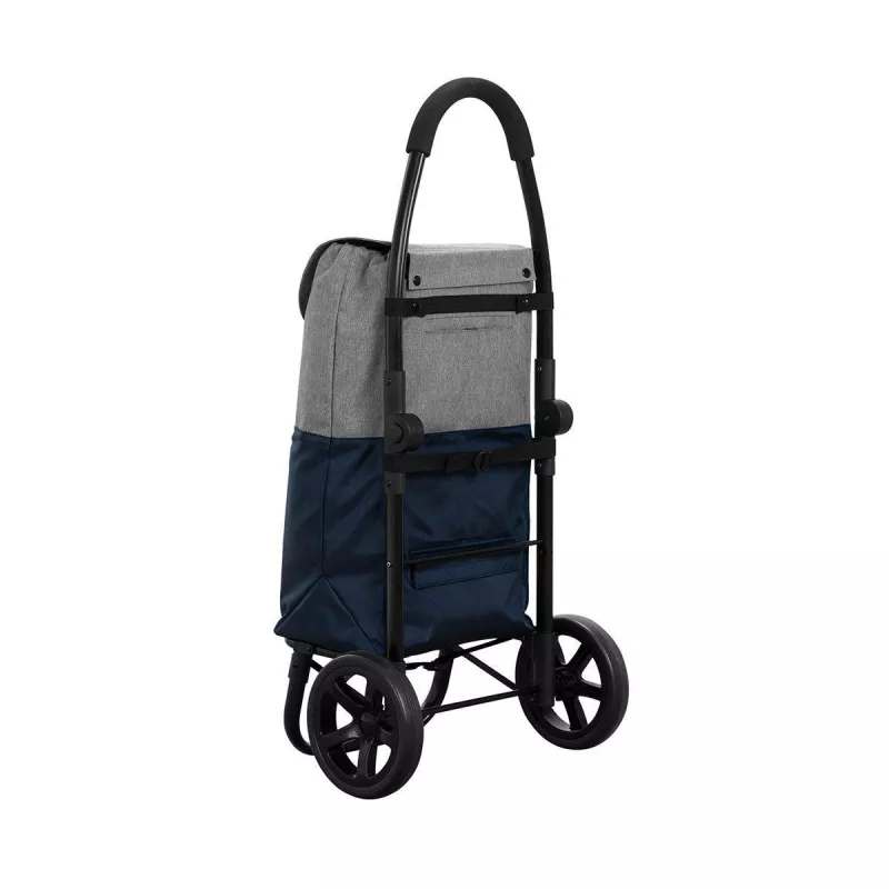 GO TWO Compact Poussette De Marché Chariot De Courses Pliable PLAYMARKET Bleu Indigo Texturé 2 GO TWO Compact Poussette De Marché Chariot De Courses Pliable PLAYMARKET Bleu Indigo Texturé – Image 2