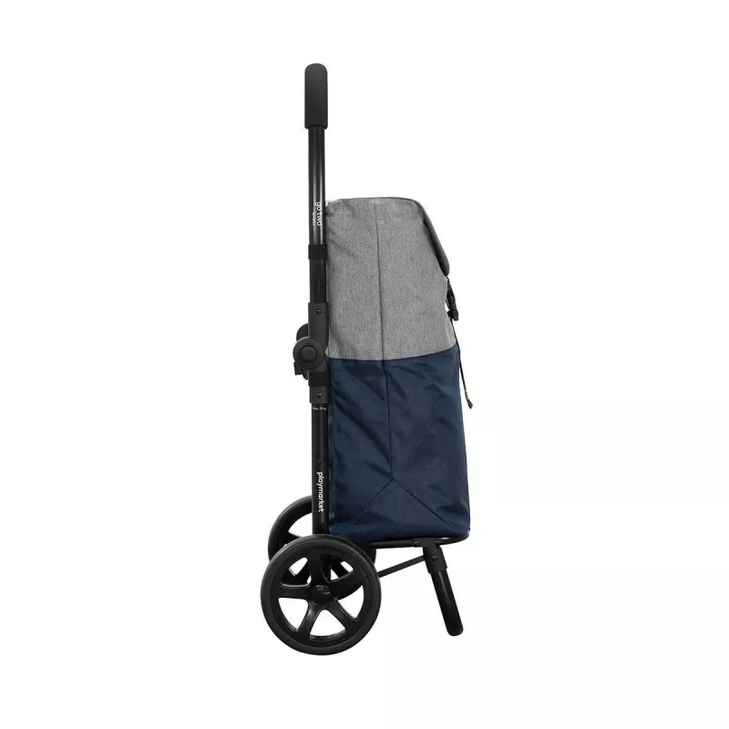 GO TWO Compact Poussette De Marché Chariot De Courses Pliable PLAYMARKET Bleu Indigo Texturé 3 GO TWO Compact Poussette De Marché Chariot De Courses Pliable PLAYMARKET Bleu Indigo Texturé – Image 3