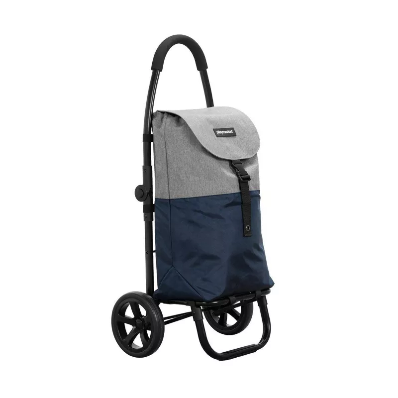 GO TWO Compact Poussette De Marché Chariot De Courses Pliable PLAYMARKET Bleu Indigo Texturé 6 GO TWO Compact Poussette De Marché Chariot De Courses Pliable PLAYMARKET Bleu Indigo Texturé – Image 6