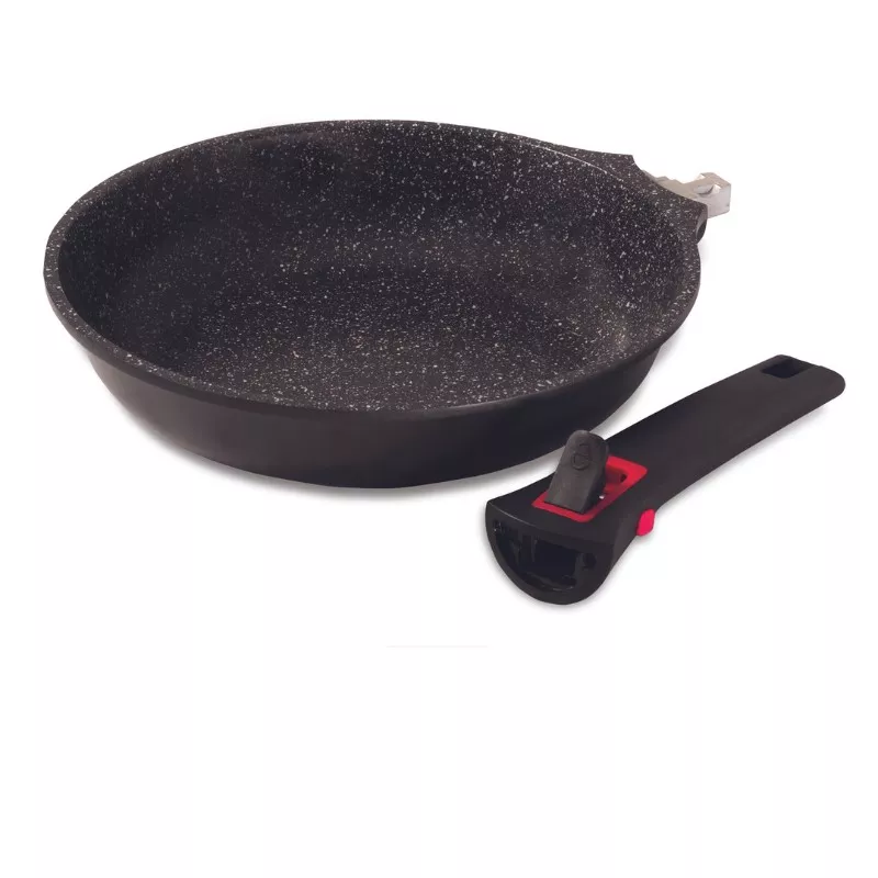 Granit PRO Poêle Fonte Aluminium Revêtement Céramique Manche Amovible Induction D28 7 Granit PRO Poêle Fonte Aluminium Revêtement Céramique Manche Amovible Induction D28 – Image 7