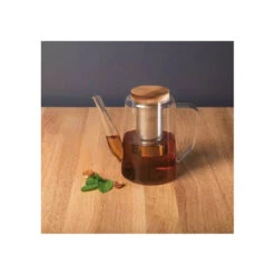 GUSTAVE Théière En Verre Borosilicate Bouchon Bois 1.2 L OGO -Peugeot Boutique gustave theiere en verre borosilicate bouchon bois 12 l ogo 4