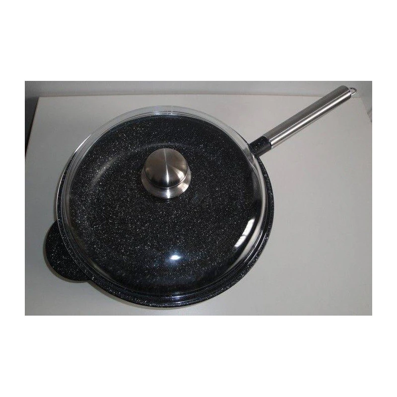 JULIENNE GRANIT Sauteuse En Fonte Aluminium Aspect Pierre Avec Couvercle Manche Amovible INDUCTION D28 3 JULIENNE GRANIT Sauteuse En Fonte Aluminium Aspect Pierre Avec Couvercle Manche Amovible INDUCTION D28 – Image 3