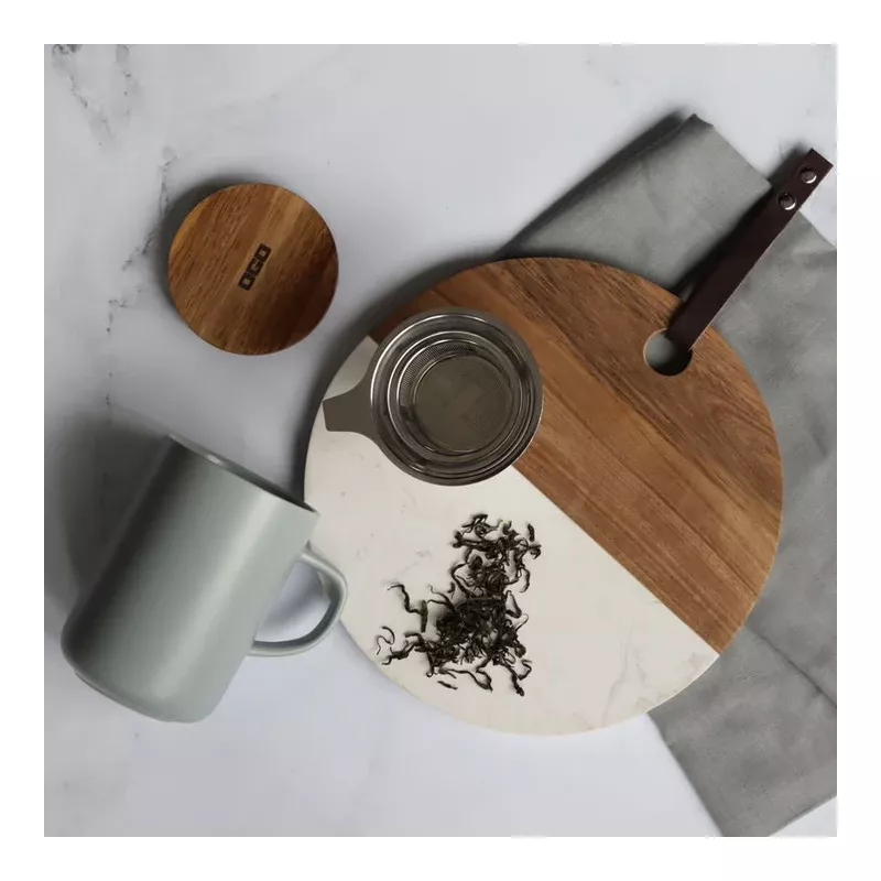 JULIET Infuseur à Thé / Tisanière En Grès Perle 475 Ml OGO Avec Couvercle Bois 1 JULIET Infuseur à Thé / Tisanière En Grès Perle 475 Ml OGO Avec Couvercle Bois