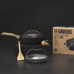 La Fabuleuse Poêle Sauteuse Casserole Cocotte Cookut 24 Cm Noir Graphite