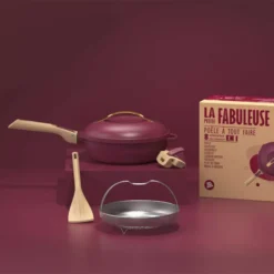 La Fabuleuse Poêle Sauteuse Casserole Cocotte Cookut 24 Cm Rouge Rubis