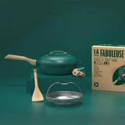 La Fabuleuse Poêle Sauteuse Casserole Cocotte Cookut 24 Cm Vert Canopée