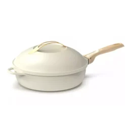 La Fabuleuse Poêle Sauteuse Casserole Cocotte Cookut 28 Cm - Blanc Crème