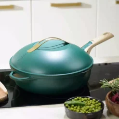 La Fabuleuse Poêle Sauteuse Casserole Cocotte Cookut 28 Cm - Vert Canopée