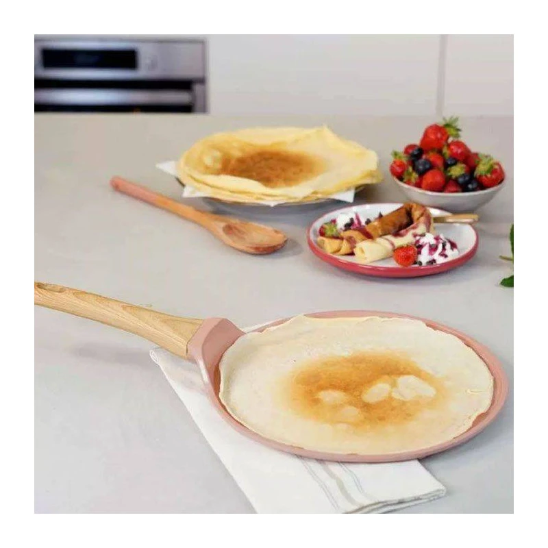 L´incroyable Crêpière Poêle à Crêpes Plancha Cookut Revêtement Céramique 26 Cm - Rose Guimauve 4 L´incroyable Crêpière Poêle à Crêpes Plancha Cookut Revêtement Céramique 26 Cm - Rose Guimauve – Image 4