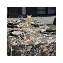 LOMBOK Nappe 70% Coton 30% Polyester Enduit 200X150 Bronze SUD ETOFFE